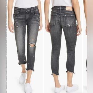 Moussy Glendale Distressed Crop Skinny Jeans